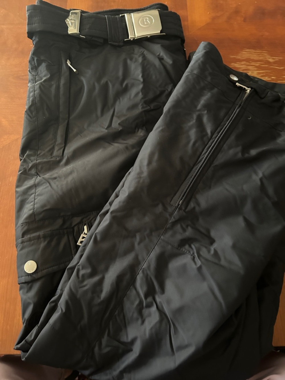 Bogner Black Ski Trousers with Branded Silver Buckle